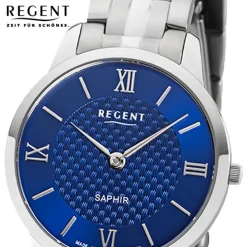 Regent Damen Armbanduhr Analog GM-1625 Quarz-Uhr Metall silber URGM1625