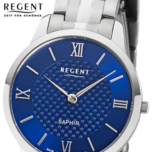 Regent Damen Armbanduhr Analog GM-1625 Quarz-Uhr Metall silber URGM1625