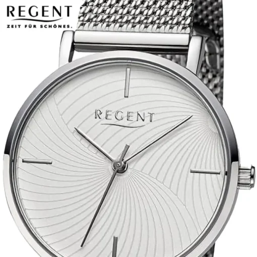 Regent Damen Armbanduhr Analog Metallarmband silber URBA748