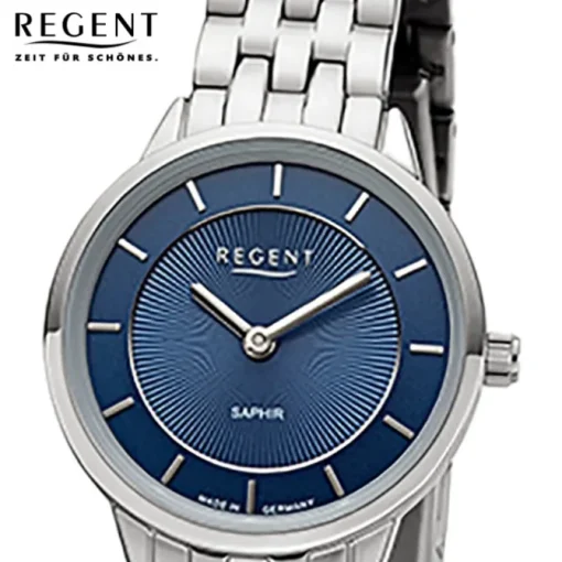 Regent Damen Armbanduhr Analog GM-2126 Quarz-Uhr Metallband silber URGM2126