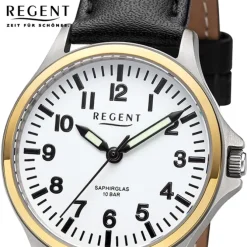 Regent Damen Armbanduhr Analog Lederarmband schwarz UR2092566