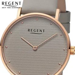 Regent Damen Armbanduhr Analog Lederarmband grau UR2152579