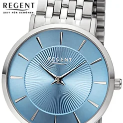 Regent Damen Armbanduhr Analog Metallarmband silber URF1493