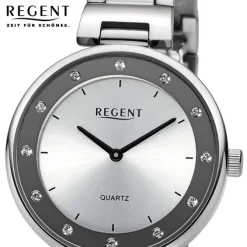 Regent Damen Armbanduhr Analog Metallarmband silber UR2254040