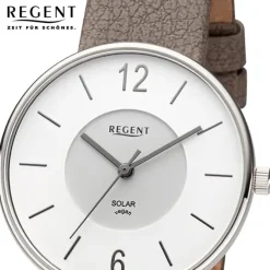 Regent Damen Armbanduhr Analog Lederarmband taupe URBA718