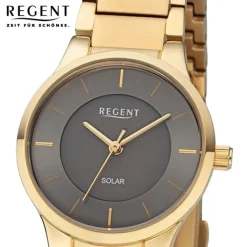 Regent Damen Armbanduhr Analog Metallarmband gold URBA730
