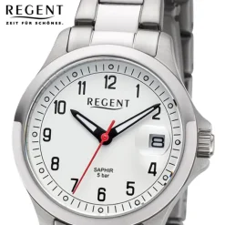 Regent Damen Armbanduhr Analog Metallarmband silber URBA786