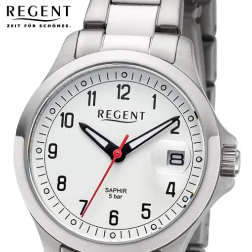 Regent Damen Armbanduhr Analog Metallarmband silber URBA786
