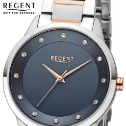 Regent Damen Armbanduhr Analog Metallarmband silber rosegold UR2212809