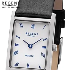 Regent Damen Armbanduhr Analog Lederarmband schwarz URF1300