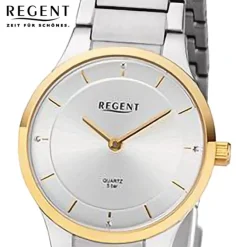 Regent Damen Armbanduhr Analog Metallarmband silber URF1310