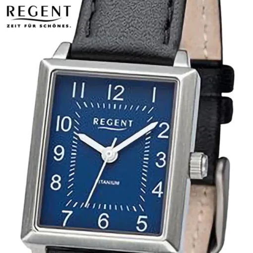 Regent Damen Armbanduhr Analog Lederarmband schwarz URF1317