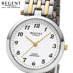 Regent Damen Armbanduhr Analog Metallarmband silber gold URF1323