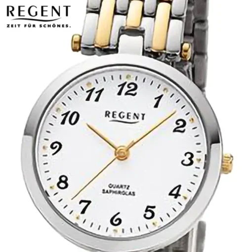 Regent Damen Armbanduhr Analog Metallarmband silber gold URF1323