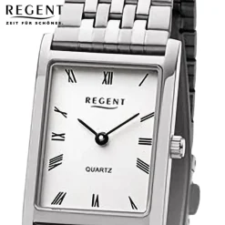 Regent Damen Armbanduhr Analog Metallarmband silber URF1331