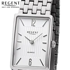 Regent Damen Armbanduhr Analog Metallarmband silber URF1343