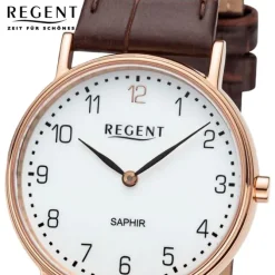 Regent Damen Armbanduhr Analog Lederarmband braun URF1431