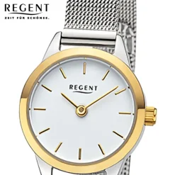 Regent Damen Armbanduhr Analog Metallarmband silber URF1442