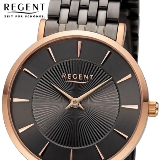 Regent Damen Armbanduhr Analog Metallarmband schwarz URF1492