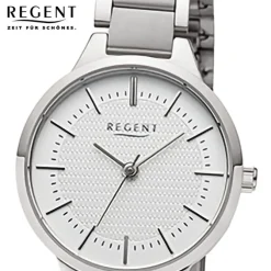 Regent Damen Armbanduhr Analog Metallarmband silber grau URF1502