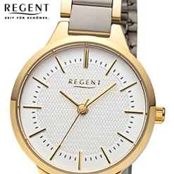 Regent Damen Armbanduhr Analog Metallarmband gold silber URF1503