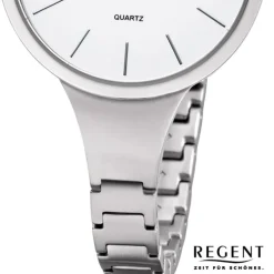 Regent Damen Armbanduhr Analog F-1153 Quarz-Uhr Titan silber URF1153