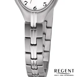 Regent Damen Armbanduhr Analog F-1162 Quarz-Uhr Titan silber URF1162