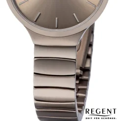 Regent Damen Armbanduhr Analog BA-555 Quarz-Uhr Edelstahl khaki URBA555