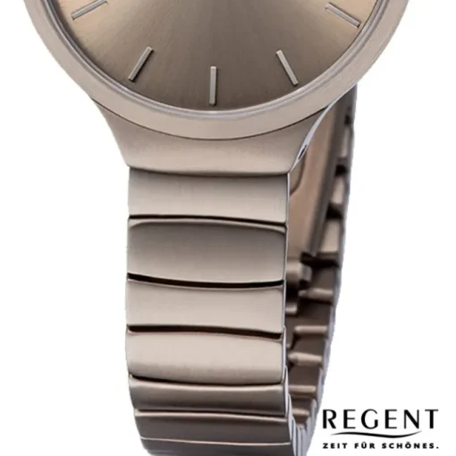 Regent Damen Armbanduhr Analog BA-555 Quarz-Uhr Edelstahl khaki URBA555