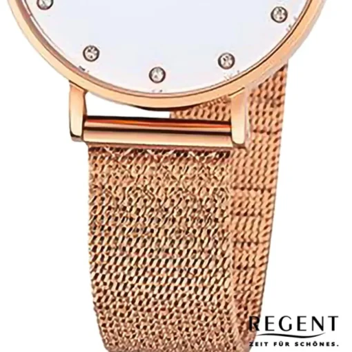 Regent Damen Armbanduhr Analog Metallarmband rosegold URF1329