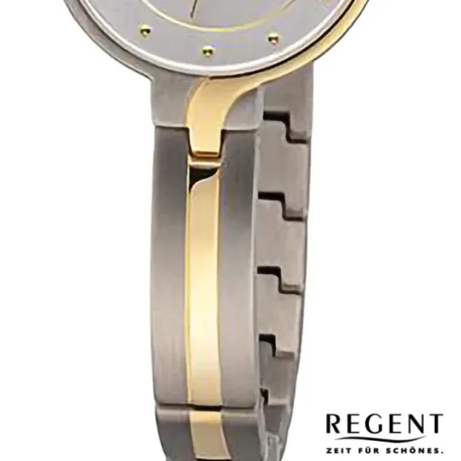 Regent Damen Armbanduhr Analog Metallarmband silber gold URF1336