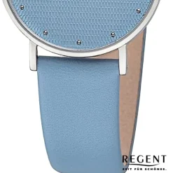 Regent Damen Armbanduhr Analog Lederarmband blau UR2152576