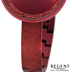 Regent Damen Armbanduhr Analog Metallarmband rot URBA688