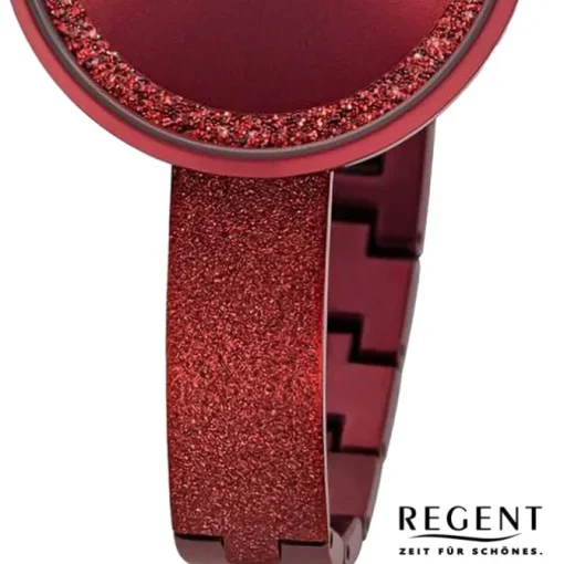 Regent Damen Armbanduhr Analog Metallarmband rot URBA688