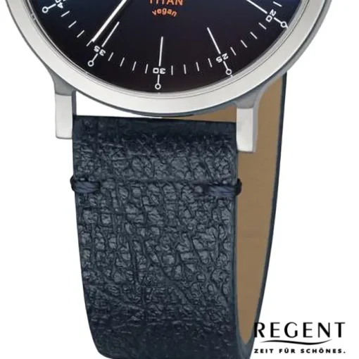 Regent Damen Armbanduhr Analog Lederarmband schwarz URBA697