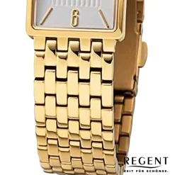 Regent Damen Armbanduhr Analog Metallarmband gold URF1344