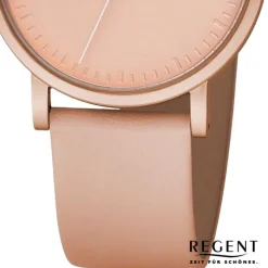 Regent Damen Armbanduhr Analog Lederarmband orange URBA806