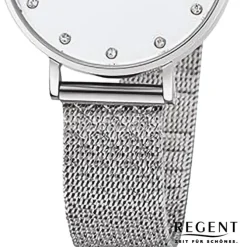 Regent Damen Armbanduhr Analog Metallarmband silber URF1328