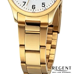 Regent Damen Armbanduhr Analog Metallarmband gold URF1421