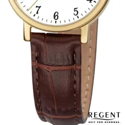 Regent Damen Armbanduhr Analog Lederarmband braun URF1428