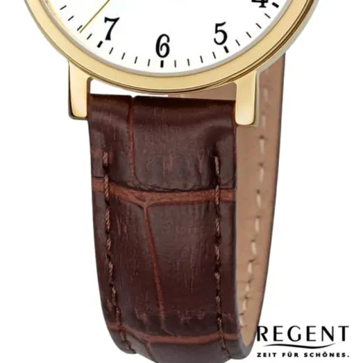 Regent Damen Armbanduhr Analog Lederarmband braun URF1428