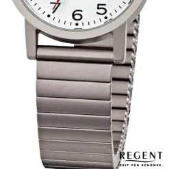 Regent Damen Armbanduhr Analog Edelstahlarmband grau URF1435