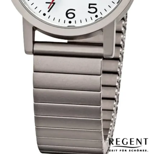 Regent Damen Armbanduhr Analog Edelstahlarmband grau URF1435