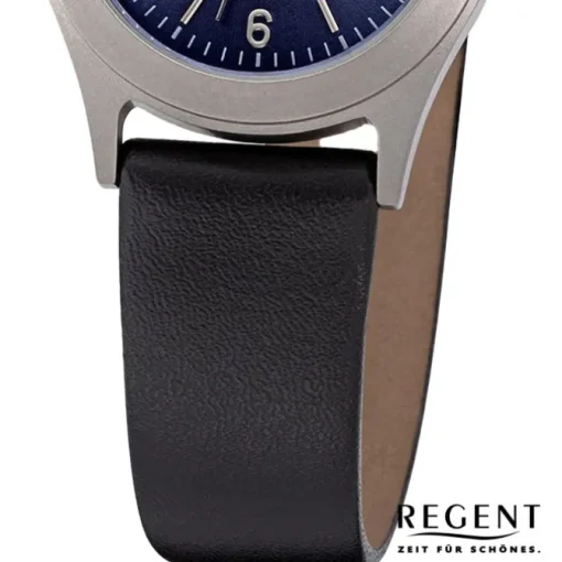 Regent Damen Armbanduhr Analog Lederarmband schwarz URF1439