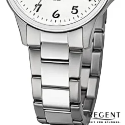 Regent Damen Armbanduhr Analog Metallarmband silber URF1459