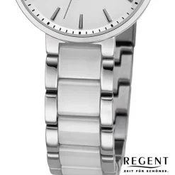 Regent Damen Armbanduhr Analog Keramikarmband silber URF1463