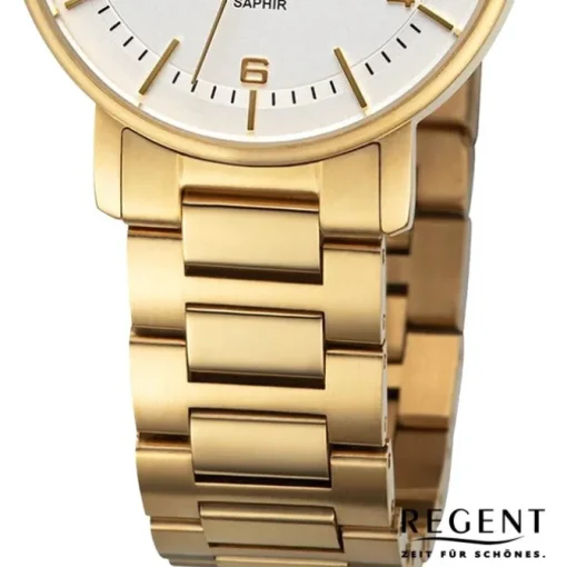 Regent Damen Armbanduhr Analog Metallarmband gold URF1483