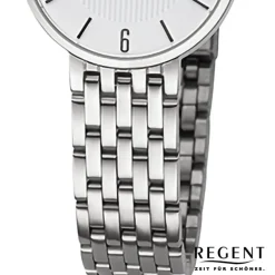Regent Damen Armbanduhr Analog Metallarmband silber URF1485
