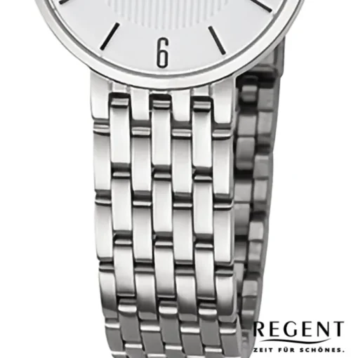 Regent Damen Armbanduhr Analog Metallarmband silber URF1485