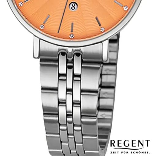 Regent Damen Armbanduhr Analog Metallarmband silber URF1496